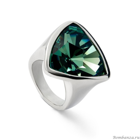 Кольцо UNOde50 Ser Camaleonica с зеленым кристаллом, с серебром ANI0838VRDMTL18