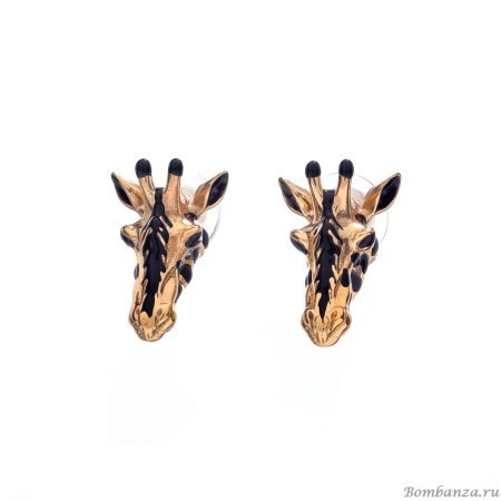 Серьги Polina Firenze, жираф с эмалью, PF25.2-OR4296 золотистый