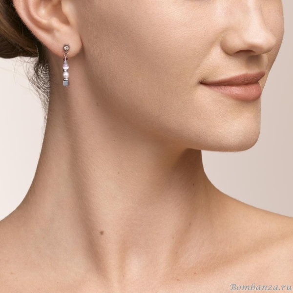 Серьги Coeur de Lion, Lilac-Beige 5045/21-0836