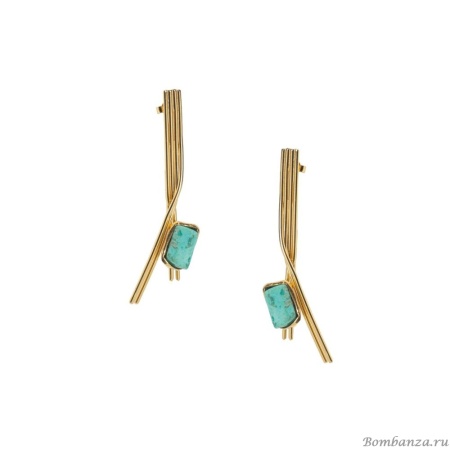 Серьги Katerina Vassou, Violet, со вставкой из бирюзы, KV24.1-308853GTORK золотистый Серьги Katerina Vassou, Violet, со вставкой из бирюзы, KV24.1-308853GTORK золотистый