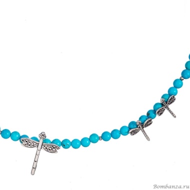 Колье Lanzerotti, Marino, с бирюзой и подвесками-стрекозами, LZ-25.06-151 голубой