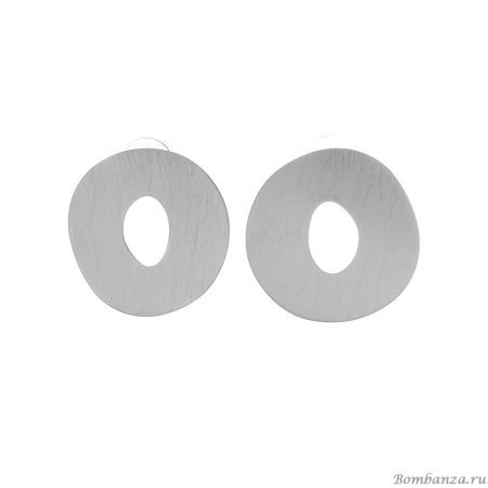 Серьги Dansk Copenhagen, Alaya, в форме неправильного овала, DNSK25.2-3C2407001 серебристый