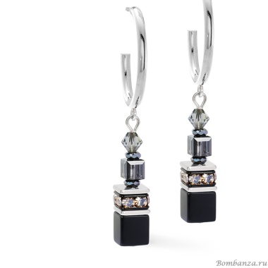 Серьги Coeur de Lion, Black-Silver, 3021/21-1317 Серьги Coeur de Lion, Black-Silver, 3021/21-1317
