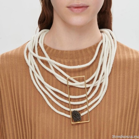 Колье Katerina Vassou, Cista, с друзой агата, KV23.2-305282 черный