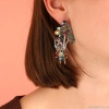 Серьги TARATATA, Papong, смола, бусины, стразы, тигровый глаз, TT-E24-11998-10M серебристый Серьги TARATATA, Papong, смола, бусины, стразы, тигровый глаз, TT-E24-11998-10M серебристый