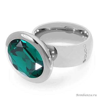 Кольцо Qudo, TIVOLA big S emerald  18.5 мм, 632324/18.5 G/S Кольцо Qudo, TIVOLA big S emerald  18.5 мм, 632324/18.5 G/S