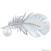 Брошь Перо Natural shell + Artificial pearl, XR07613A1 S