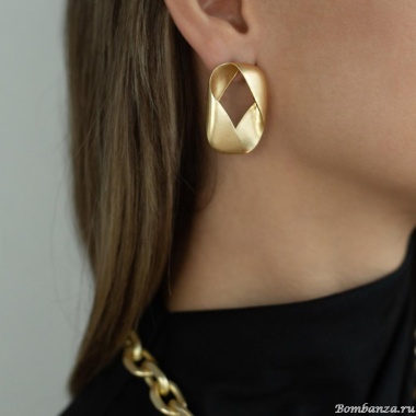 Серьги Dansk Copenhagen, Anastazia, объемные, DNSK25.2-3C2407014 золотистый