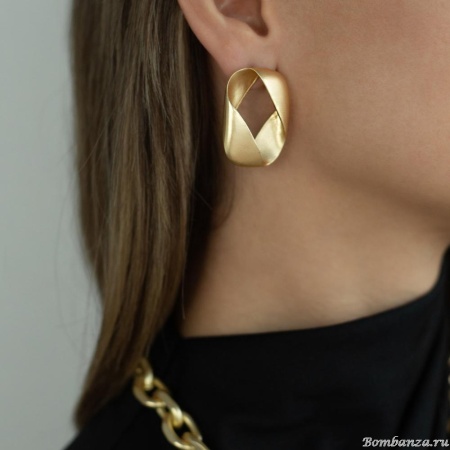 Серьги Dansk Copenhagen, Anastazia, объемные, DNSK25.2-3C2407014 золотистый