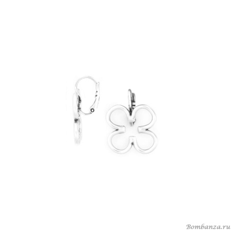 Серьги ORI TAO, Clover, "символ удачи", OT24.2-12-31953 серебристый
