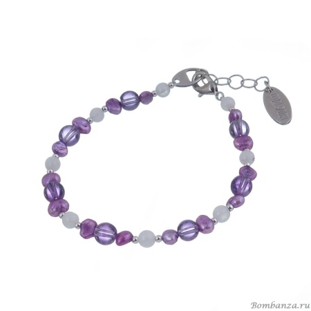 Браслет Lanzerotti, Glicine, аметист, жемчуг, лунный камень, LZ-24.04-195 фиолетовый