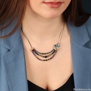 Колье TARATATA, Chardon bleu, со смолой, бусинами и тигровым глазом, TT-H24-09114-204 синий Колье TARATATA, Chardon bleu, со смолой, бусинами и тигровым глазом, TT-H24-09114-204 синий