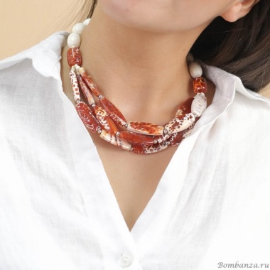 Колье Nature Bijoux, Terra Cotta, с агатом и говлитом, NB24.1-15-43162 красный