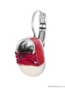 Серьги Taratata, Cannibalos, серебристые, с красной эмалью и текстилем, TT-T20-50707-103