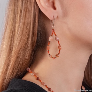 Серьги Lanzerotti, Caramello, с солнечником и шпинелью, LZ-24.11-527 коричневый Серьги Lanzerotti, Caramello, с солнечником и шпинелью, LZ-24.11-527 коричневый