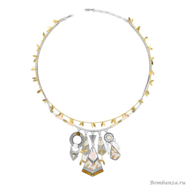 Колье TARATATA, Lovely, со смолой, бусинами, стразами и краской, TT-E24-04106-101 белый