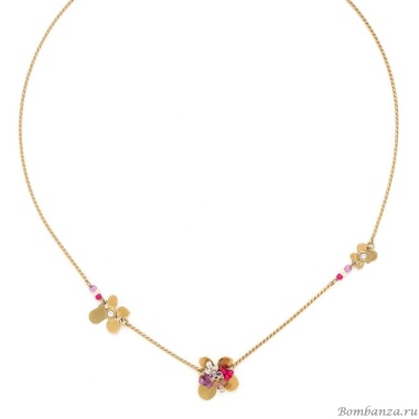 Колье Franck Herval, Estelle, с цветным бисером и Swarovski, FH24.2-15-64111 золотистый