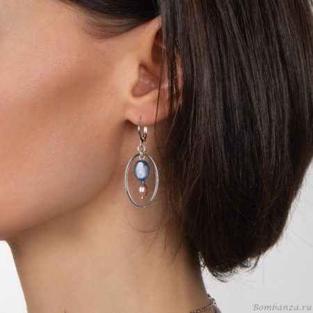 Серьги Lanzerotti, Alba, с кианитом и жемчугом, LZ-24.02-014 синий