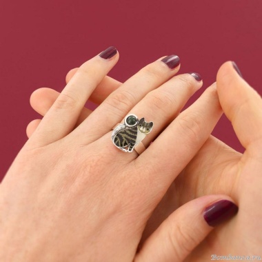 Кольцо TARATATA, Tabby, разъемное,смола, краска, окрашенный агат, TT-H25-05415-102 черный