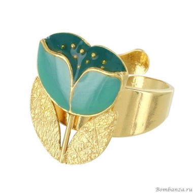 Кольцо TARATATA, Crocus, разъемное,цветная смола и микрошарики, TT-H24-02409-20T бирюзовый Кольцо TARATATA, Crocus, разъемное,цветная смола и микрошарики, TT-H24-02409-20T бирюзовый