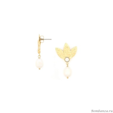 Серьги Franck Herval, Merry, с кристаллом Swarovski и жемчугом, FH24.2-12-68953 золотистый