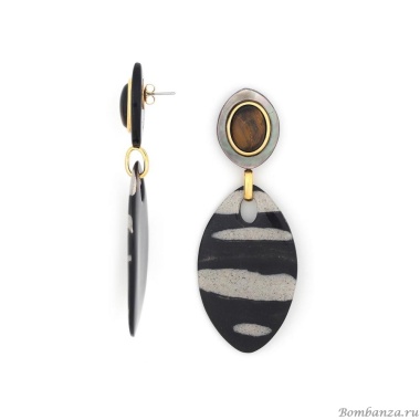 Серьги Nature Bijoux, Zebra, тигровый глаз, смолистый песок,перламутр, NB24.2-12-79721 черный Серьги Nature Bijoux, Zebra, тигровый глаз, смолистый песок,перламутр, NB24.2-12-79721 черный
