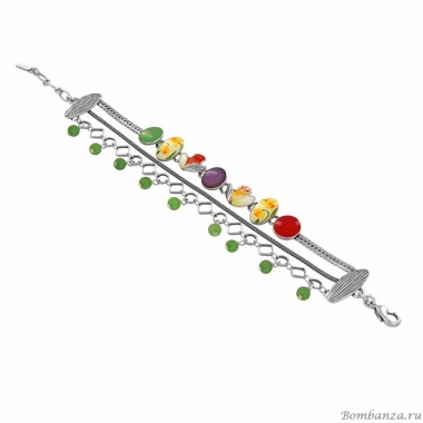 Браслет TARATATA, Jonquille, цветная смола, агат, порошок слюды, TT-W24-01301-10M серебристый