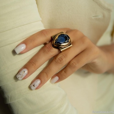 Кольцо Thot Gioielli, разъемное, с рейнстоуном, TG25.1-AN18V синий