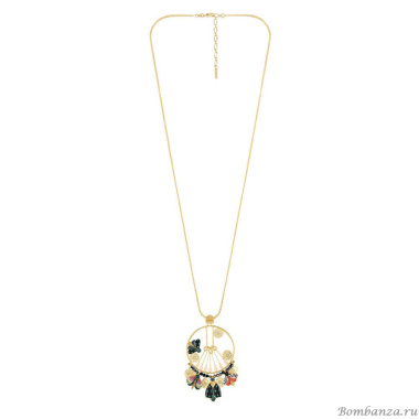 Колье TARATATA, Watt`s up, с цветной смолой, бусинами и стразами, TT-H23-09113-20M золотистый