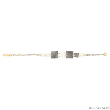 Браслет Nature Bijoux, Capablanca, с перламутром и лабрадоритом, NB24.2-13-44010 серый Браслет Nature Bijoux, Capablanca, с перламутром и лабрадоритом, NB24.2-13-44010 серый