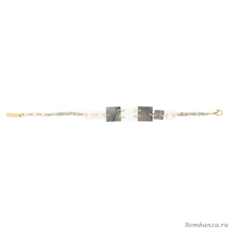 Браслет Nature Bijoux, Capablanca, с перламутром и лабрадоритом, NB24.2-13-44010 серый