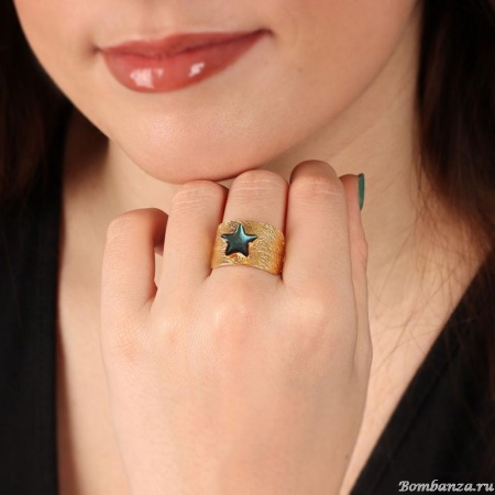 Кольцо TARATATA, Clair de lune, разъемное,со смолой и слюдяным порошком, TT-H24-04405-207 зеленый