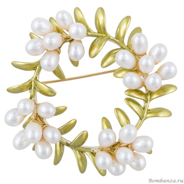 Брошь Венок Natural pearl, XR05330A2 G
