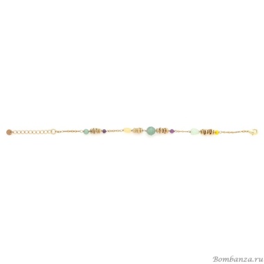 Браслет Franck Herval, Celinda, авантюрин, арагонит, нефрит, бусины, FH25.2-13-73044 зеленый