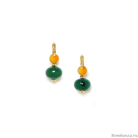 Серьги Nature Bijoux, Agate verde, с жадом и цветной эмалью, NB23.2-12-79068 зеленый