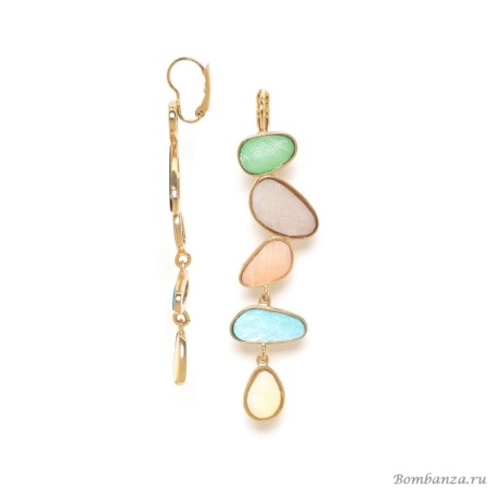 Серьги Franck Herval, Victoire, с ракушками Capiz в смоле, FH24.1-12-68806 золотистый