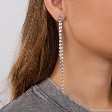 Серьги Moon Paris, Bohemia, с кристаллами, MB-24.06-007 серебристый