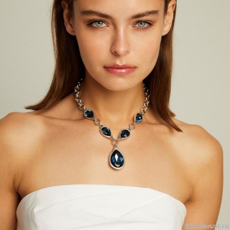 Колье VIDDA, Drop, с кристаллами Swarovski, VD23.2-01754 синий