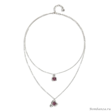 Ожерелье UNOde50 Ser Expresiva с розовым кристаллом, с серебром COL2002RSAMTL0U