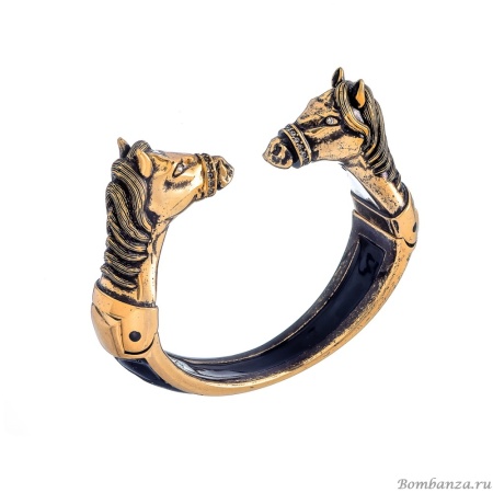 Браслет Polina Firenze, кафф, лошадь с кристаллами и эмалью, PF25.2-BR4321 золотистый