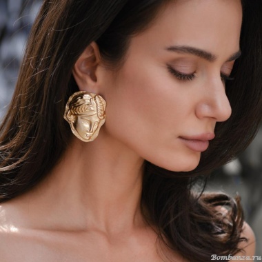 Серьги Moon Paris, античное изображение, Mo-Y25.06-020.13 золотистый Серьги Moon Paris, античное изображение, Mo-Y25.06-020.13 золотистый