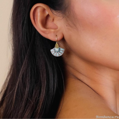 Серьги Franck Herval, Talulah, с перламутром и цветной эмалью, FH24.2-12-68587 золотистый