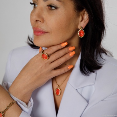 Кольцо Qudo, TIVOLA UNICA big (G/P) Crystal orange ignite 56, 688430 Кольцо Qudo, TIVOLA UNICA big (G/P) Crystal orange ignite 56, 688430