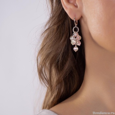 Серьги Lanzerotti, Hello babe!, с селенитом и перламутром, LZ-25.07-207 розовый