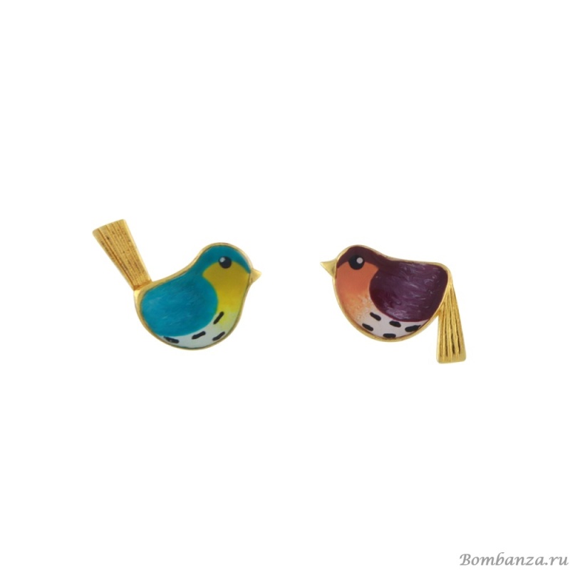 Серьги TARATATA, Pia-pia, асимметричные,c цветной смолой, TT-T24-05926-20M золотистый