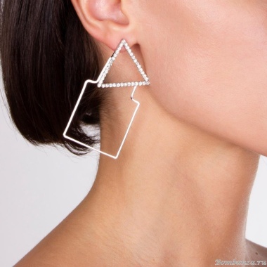 Серьги Moon Paris, Ringo, геометрия, с кристаллами, MR-22.03-046 серебристый Серьги Moon Paris, Ringo, геометрия, с кристаллами, MR-22.03-046 серебристый