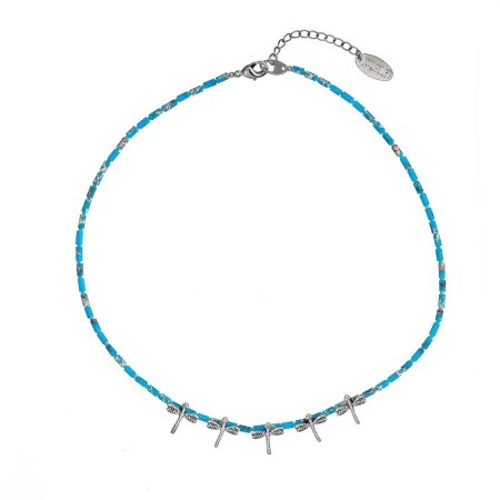 Колье Lanzerotti, Marino, варисцит, бирюза, подвески-стрекозы, LZ-25.06-153 голубой