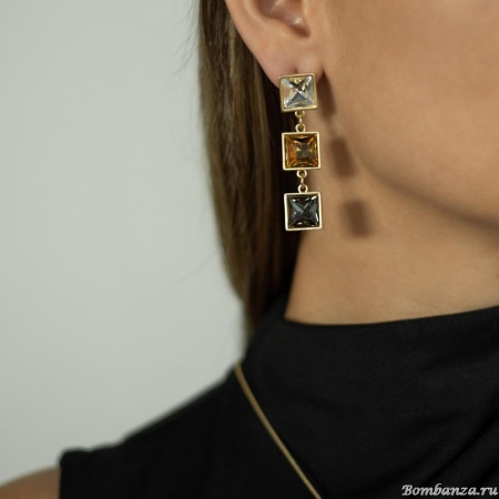 Серьги Dansk Copenhagen, Audrey, с кристаллами, DNSK25.1-3C2407026 золотистый