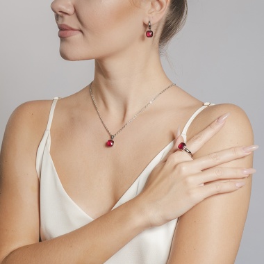 Кольцо Qudo, Firenze light fuchsia 18 мм 611753 R/S Кольцо Qudo, Firenze light fuchsia 18 мм 611753 R/S