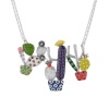 Колье TARATATA, Cactus, с цветной смолой и стеклянными бусинами, TT-E25-05109-10M серебристый